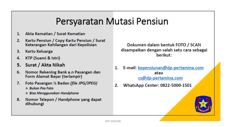 Dokumen Persyaratan – Dana Pensiun Pertamina